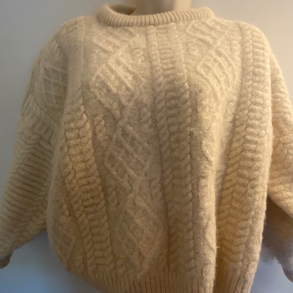 Wool Cream Crew Sweater